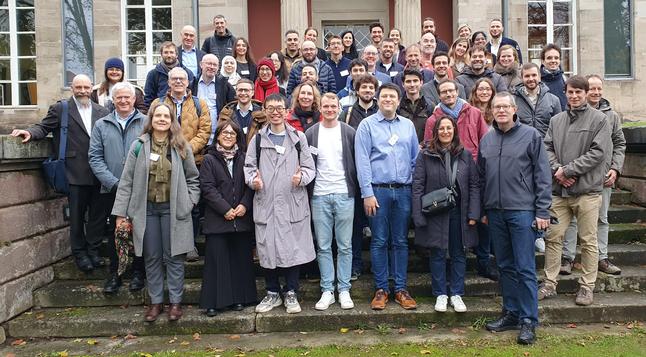 Participants of the INVENTS project's annual meeting in front of the historical university observatory in Göttingen.
