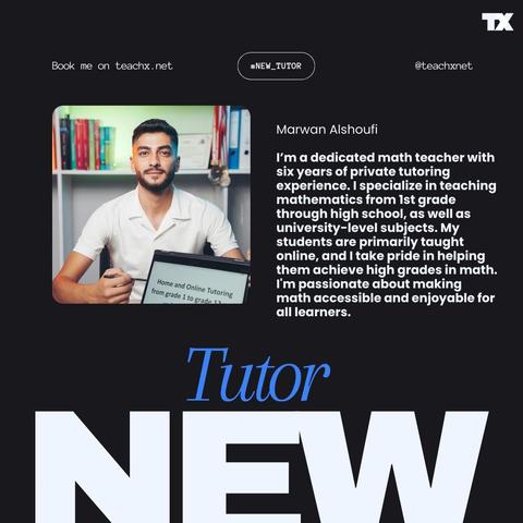 Unlock Your Math Potential with Me! 

I teach math from grade 1 to university level, including Algebra, Calculus, Discrete Math, Linear Algebra, Probability, and more. With 6+ years of experience and a proven track record of student success, I make learning math simple, engaging, and effective! 

#MathTutor #OnlineLearning #MathHelp #Algebra #Calculus #LinearAlgebra #Probability #StudentSuccess #StudyMath #MathMadeEasy #STEM #Education #PrivateTutor #LearnOnline