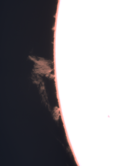 The solar chromosphere. Arc shaped prominence.
