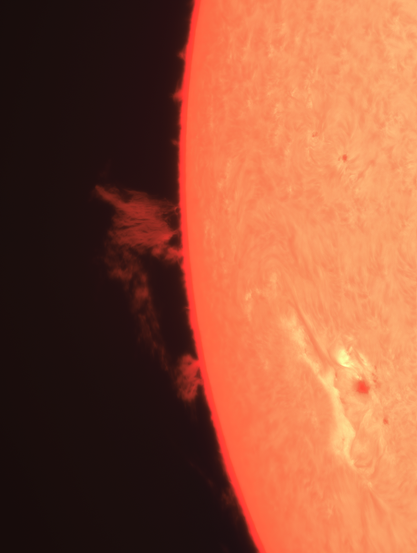 The solar chromosphere. Arc shaped prominence.