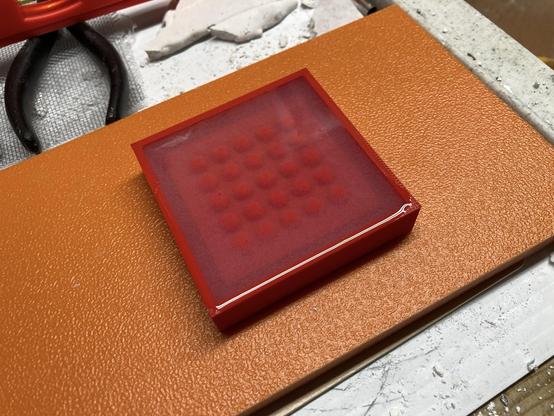 A silicone mold made using a 3D printed object.