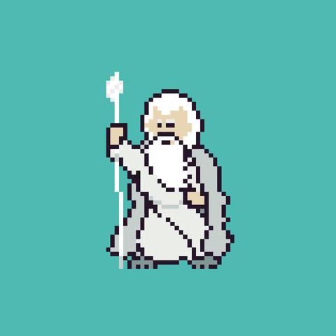 Pixel art of Gandalf the white 