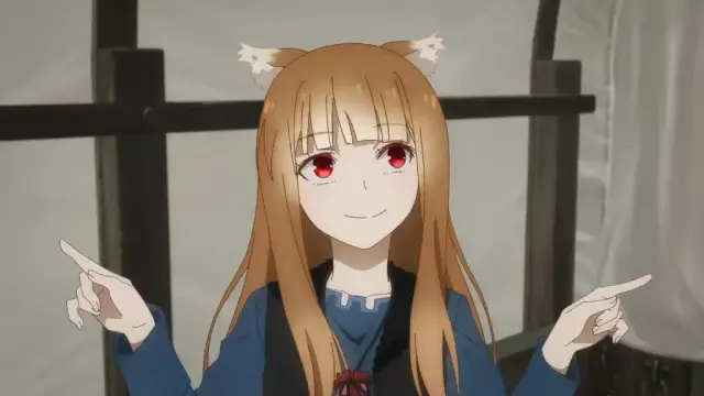 Holo moving her ears from the anime series Spice and Wolf: Merchant Meets the Wise Wolf.
