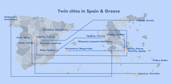 twin cities in Spain & Greece