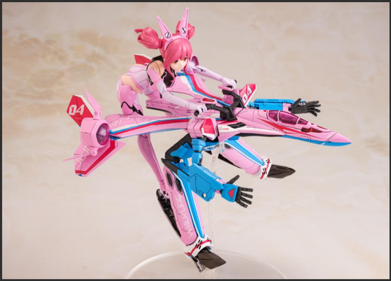 the female riding the jet in a half-transformed state 