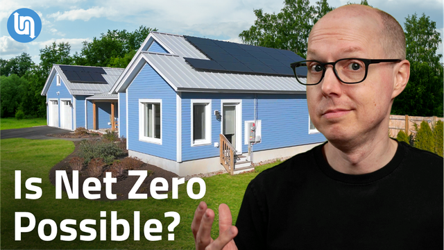 Matt Ferrell in front of his net zero home 1 year later