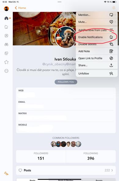 Nastavení notifikací v Ivory