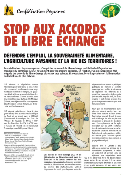 🚜 STOP AUX ACCORDS DE LIBRE ÉCHANGE 🌾 L’agriculture n’est pas une marchandise ! 🧑‍🌾 Défendre l’emploi, la #SouverainetéAlimentaire, l’agriculture paysanne et la vie des territoires !  • https://www.confederationpaysanne.fr/sites/1/mots_cles/documents/Livret_libre_echange-web-CONF-Web(1).pdf  • https://confederationpaysanne.fr/mc_nos_positions.php?mc=27  #StopALE #StopLibreEchange #StopUEMercosur #StopEUMercosur #StopCETA #WTOkillsFarmers #EndWTO #FreeTradeKillsFarmers #NewTradeFrameworkNOW #NouveauCadreCommercialMaintenant #LaViaCampesina #ViaCampesina #SouverainetéAlimentaireMaintenant