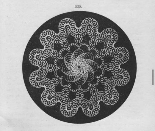 Particularly beautiful ornamental turning pattern with an amoeba like edge