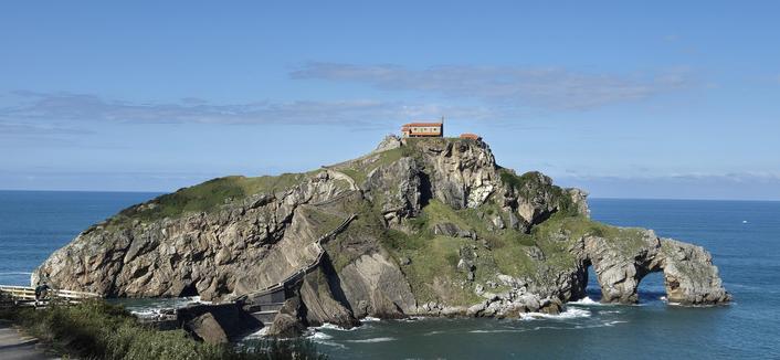 The Gaztelugatxe islet as seen from the fastland