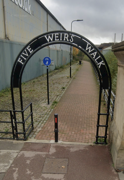The Five Weirs Walk in Sheffield.