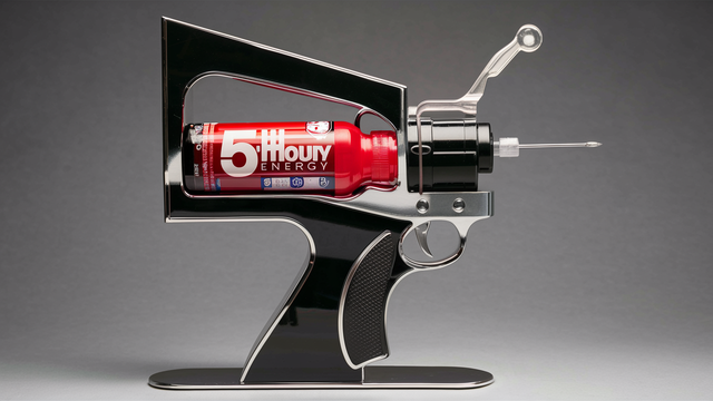 A promotional photo of the new "BuzzBolt" Injector by 5 Hour Energy.  
"Conquer the Day, Dominate the Night." 
Not available in most countries. 
Not recommended for humans. 
Not a very smart idea and yet don't you want one?!?
