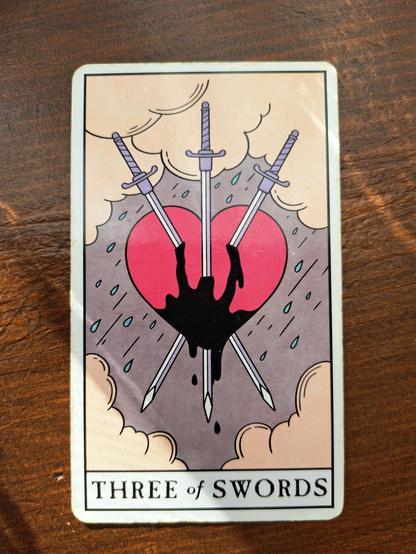 Tarot card 3 of Swords