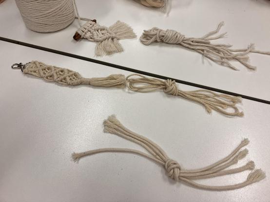 Some examples of macramé knots we were shown