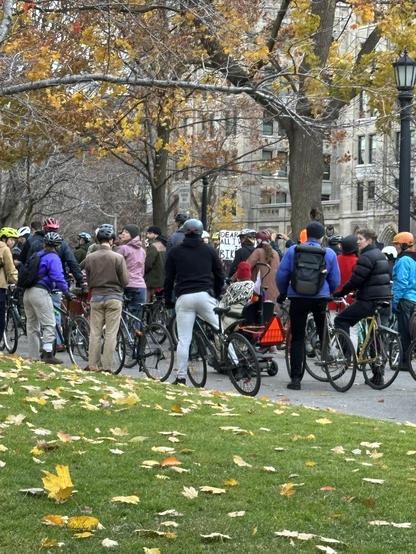 Cyclists gathering at Queen’s park