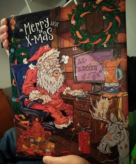 I bought a chili Christmas calendar for my fiance 