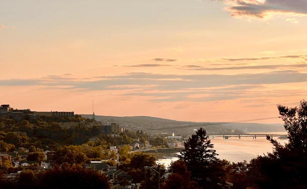 Sunset in Chicoutimi, Quebec, Canada  
View of the Saguenay River