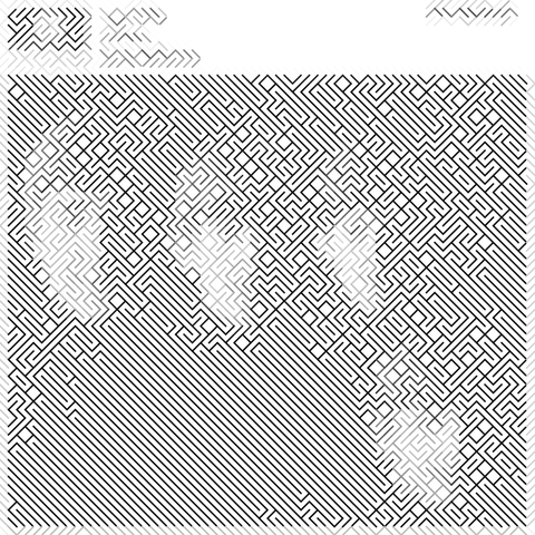 with the beatles album cover as black and white maze tiles