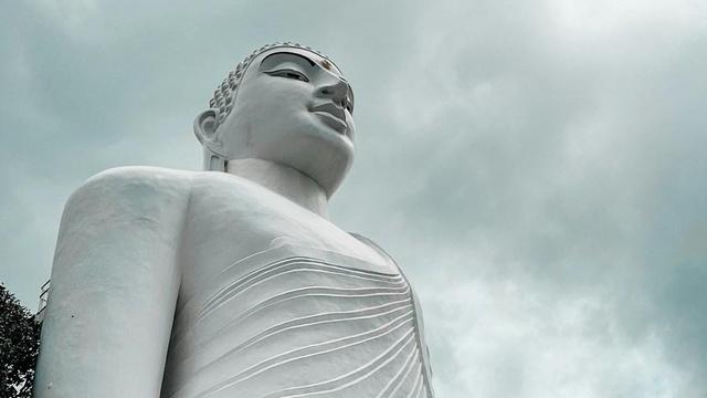 Giant white Buddha statue.