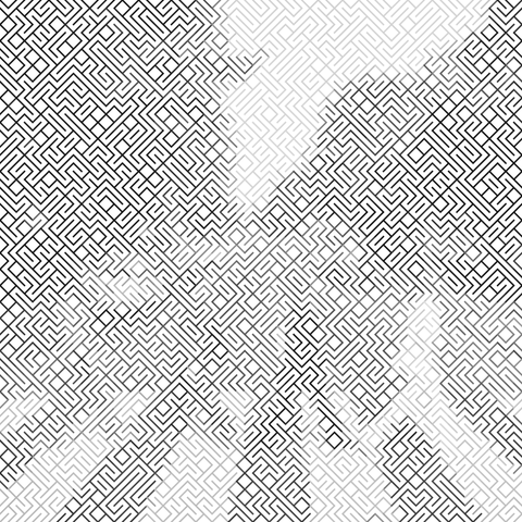 beatles abbey road album cover as black and white maze tiles