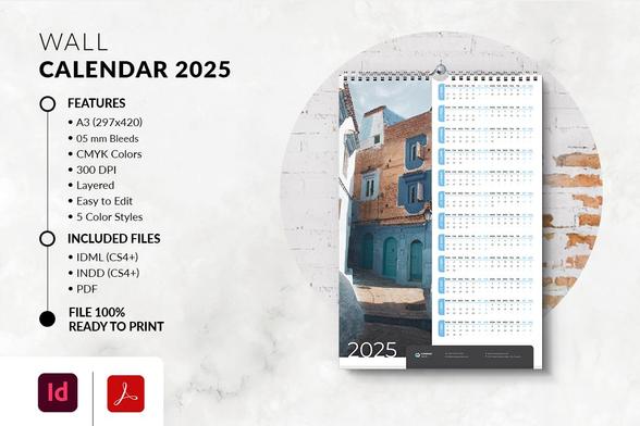 A3 Size Wall Calendar 2025