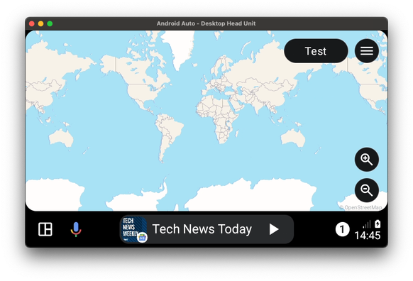 Screenshot Android Auto Head Unit with MapLibre