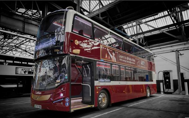 Photo of an electric bus.