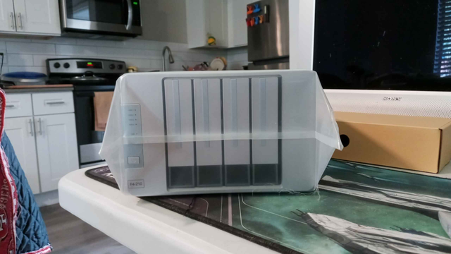 Front image of a Terramaster 4 Bay [white in color] NAS