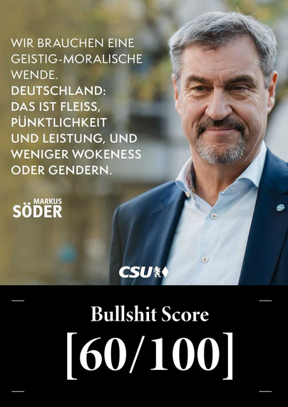 Markus Söder redet Bullshit