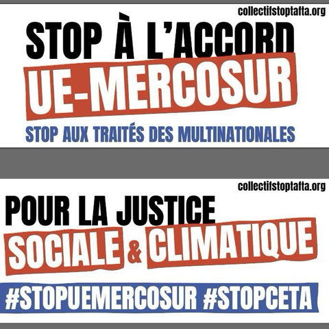 ⛔ STOP UE-MECOSUR 🇪🇺 #ToxicTrade 🇫🇷 Vote @AssembleeNat 26Nov2024 📢 #StopLibreÉchange ✊ 🚜🧑‍🌾 Communiqués & Contacts Presse 🎦 👉 https://www.confederationpaysanne.fr/actu.php?id=14925 ➡️ https://www.confederationpaysanne.fr/sites/1/articles/documents/CP_Collectif_%20vote%20Mercosur%20AN(1).pdf 📌 https://www.maximecombes.fr/wp-content/uploads/2024/11/Note-dactualite-Nov.-2024.pdf ✍️ Pétition: https://www.foodwatch.org/fr/sinformer/nos-campagnes/politique-et-lobbies/accords-de-commerce/petition-ni-ceta-ni-mercosur #StopALE #StopUEMercosur #StopCETA