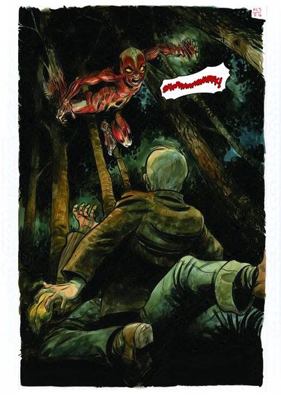A page from Harrow County of the Skinless Boy attacking Emmy’s father.