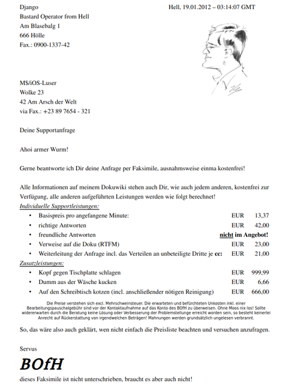 Bild zeigt Preisliste bei Djangos WIKI - https://dokuwiki.nausch.org