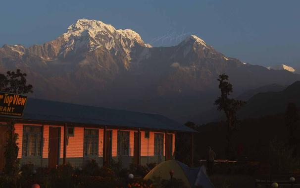 Breathtaking views of the Annapurna South, Tharpu Chuli and Hiunchuli Himalaya captured from Pritam, Deurali