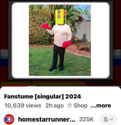 Costume made of a shoe box and two hats 