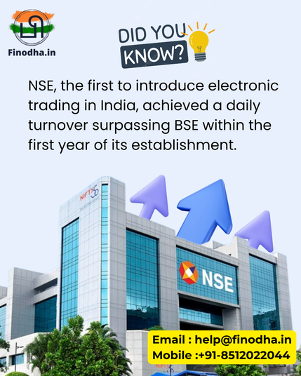 The NSE (National Stock Exchange) made history as India's first platform to introduce electronic trading