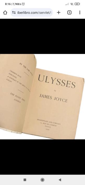 #Ulises #Ulysses de #JamesJoyce Shakespear and Company, Paris - 1924