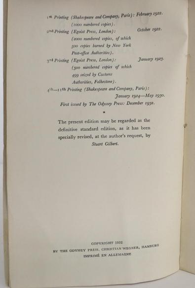 #Ulises #Ulysses de #JamesJoyce The Odyssey Press, Hamburg, Paris, Bologna, 1932