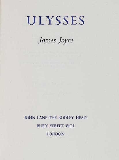 #Ulises #Ulysses de #JamesJoyce London 1936

John Lane The Bodley Head, London, 1936
