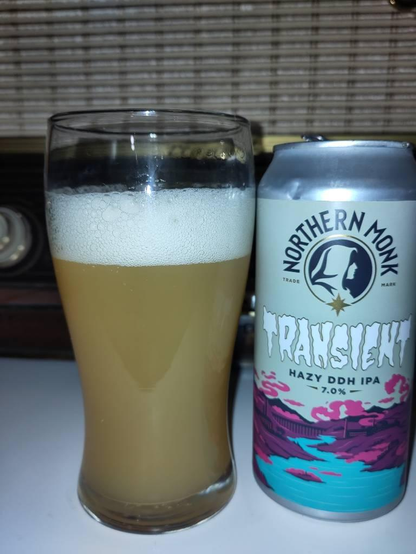 beer glass and can