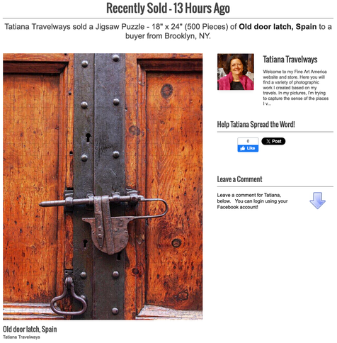 Old door latch, Spain - Jigsaw Puzzle SOLD