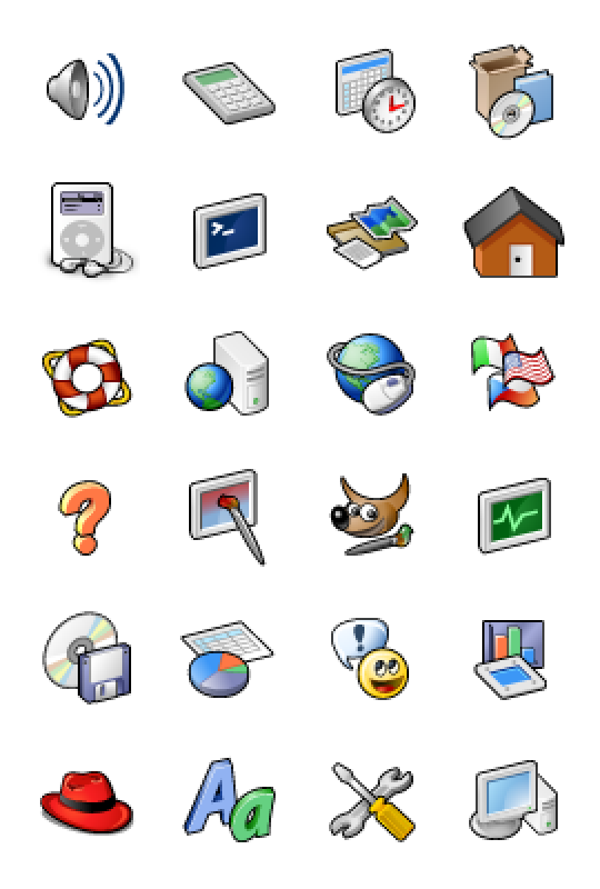 Bluecurve icons from Red Hat Linux / Fedora Core