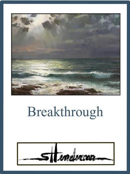 Framed canvas print of an original oil painting depicting stormy skies over ocean waves.