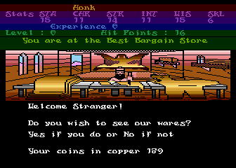 Modified screenshot of Alternate Reality on the Atari 8-bit