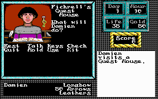 Modified screenshot of The Keys to Maramon on the IBM PC/DOS