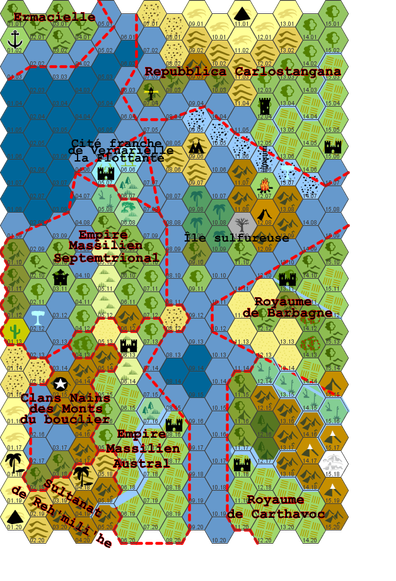 Original map done in hexographer. Mediterranean fantasy setting map.