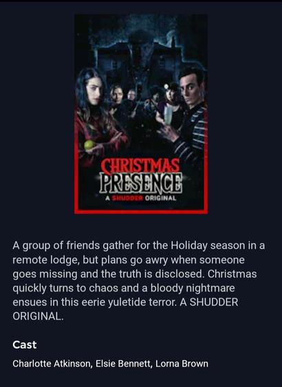 The poster and synopsis for the festive horror film CHRISTMAS PRESENCE