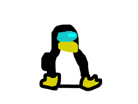 Tux the penguin, but in amogus form