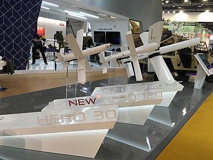 Display of Loitering Munitions HERO (UVision Air Ltd, Israel), 
DSEI 2019, London