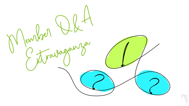 Member Q and A Extravaganza / A continuous line drawing of word bubbles. Two have question marks, and the third has an explanation point - Illustration by Michael Blank