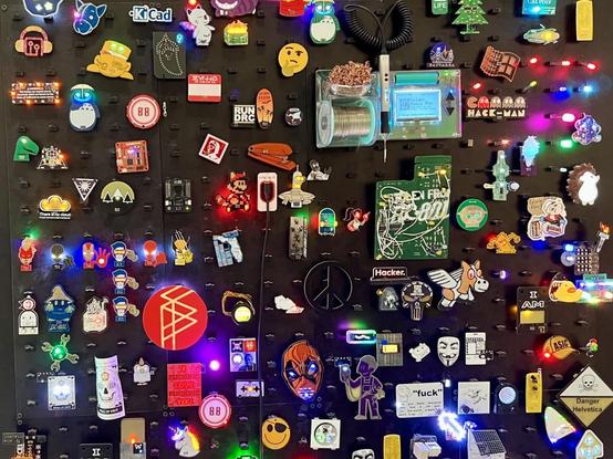 amazing SAO wall at Hackaday Supercon 2024